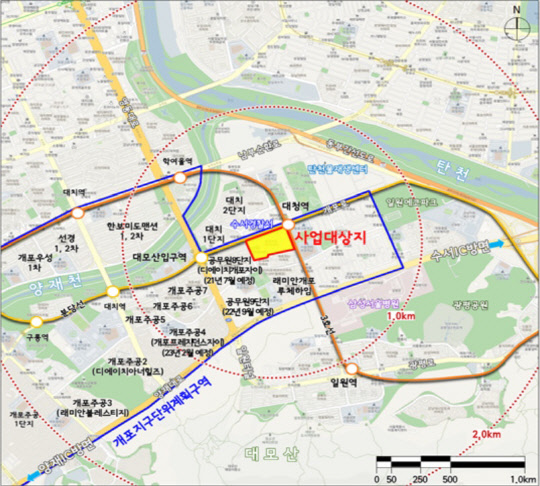 개포우성7차아파트 정비구역 위치도. <서울시 제공>